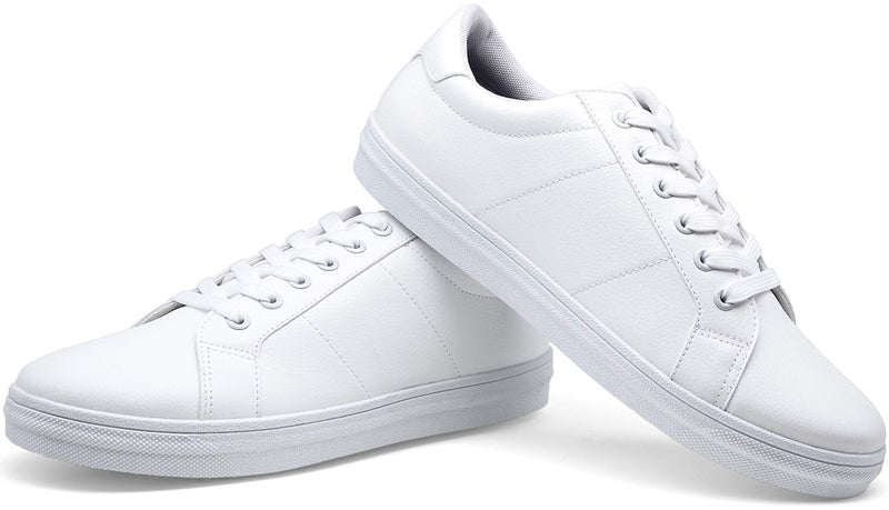 Jousen Men's Casual Shoes White Sneakers for Men Memory Foam White Shoes Soft Fashion Sneaker (AMY872 All White 9) - Image 4
